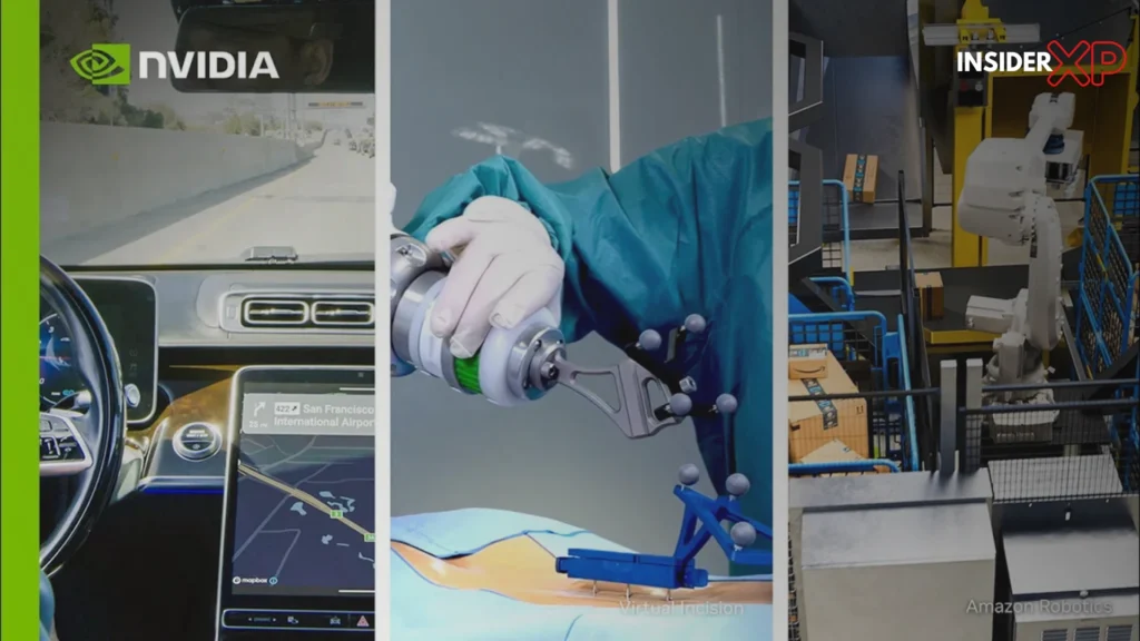 Jensen Huang presenting Nvidia Physical AI concept at CES 2026