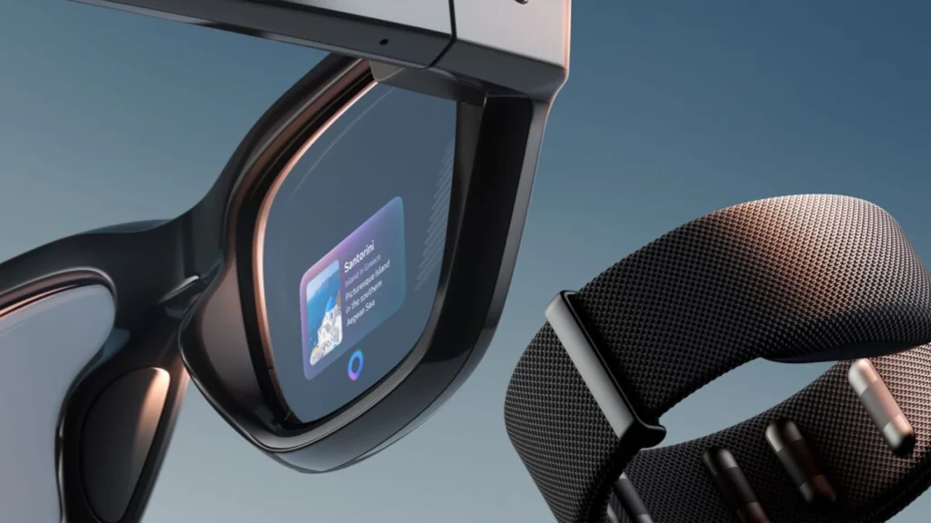 Smart glasses and fitness trackers displayed at CES 2026